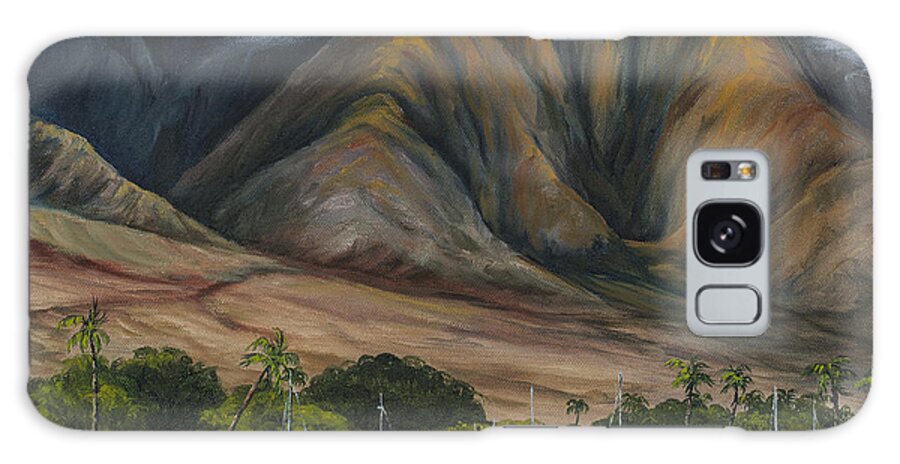 Landscape Galaxy Case featuring the painting Golden Light West Maui by Darice Machel McGuire