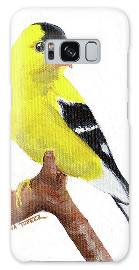 Bird Galaxy Case featuring the painting Goldfinch by Donna Tucker