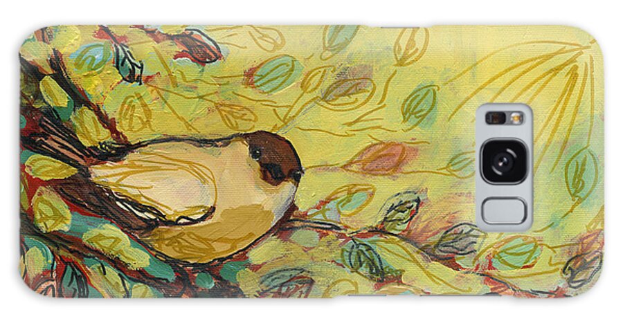 Bird Galaxy Case featuring the painting Goldfinch Waiting by Jennifer Lommers