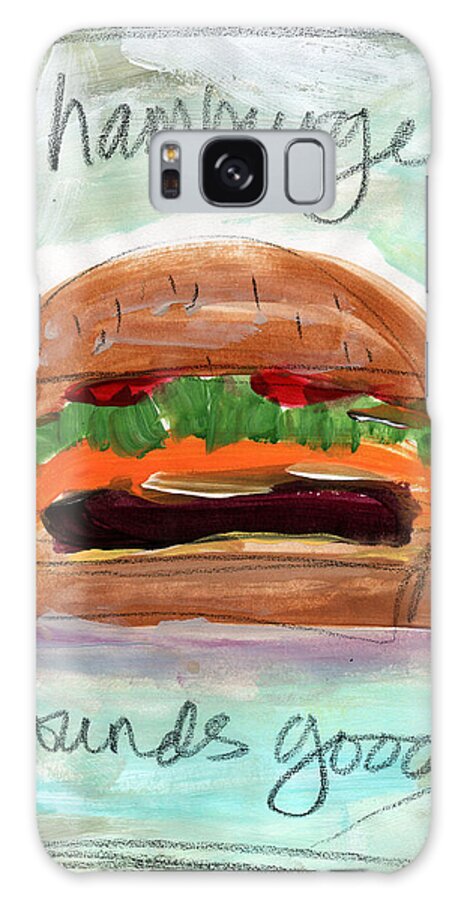 Hamburger Galaxy Case featuring the painting Good Burger by Linda Woods