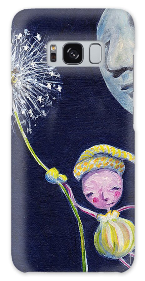 Moon Galaxy Case featuring the painting Goodnight Moon by Robin Wiesneth