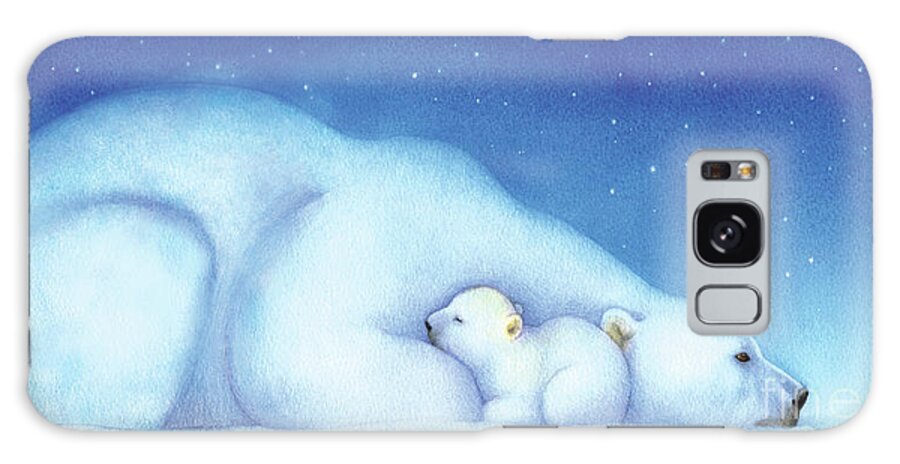 Polar Bear Galaxy Case featuring the painting Polar Bears, Goodnight Nanook by Tracy Herrmann