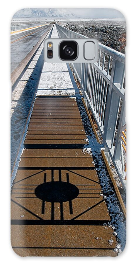 Rio Grande Gorge Bridge Galaxy Case featuring the photograph Gorge Bridge Zia Symbol by Britt Runyon