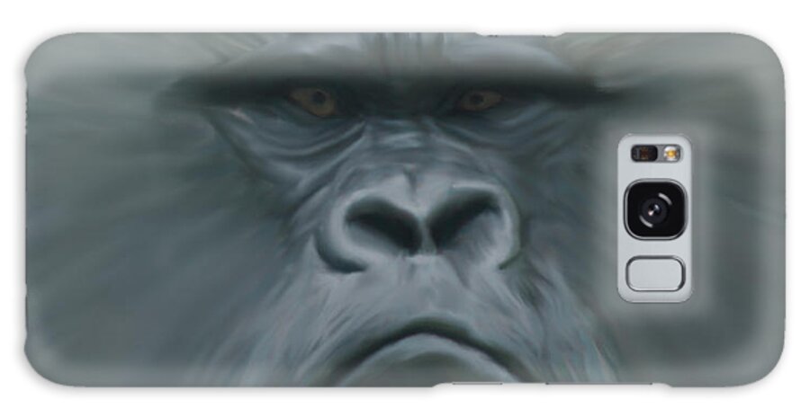 Animals Galaxy Case featuring the digital art Gorilla Freehand abstract by Ernest Echols