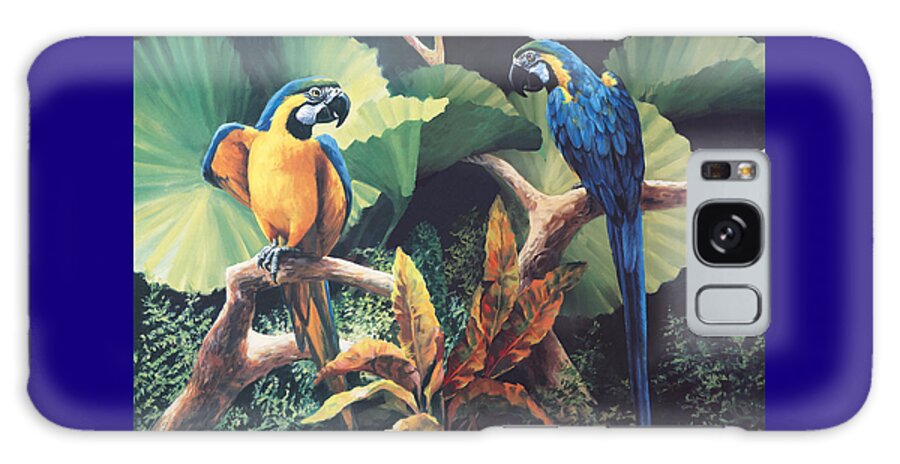 Macaw Galaxy Case featuring the painting Gossips by Laurie Snow Hein