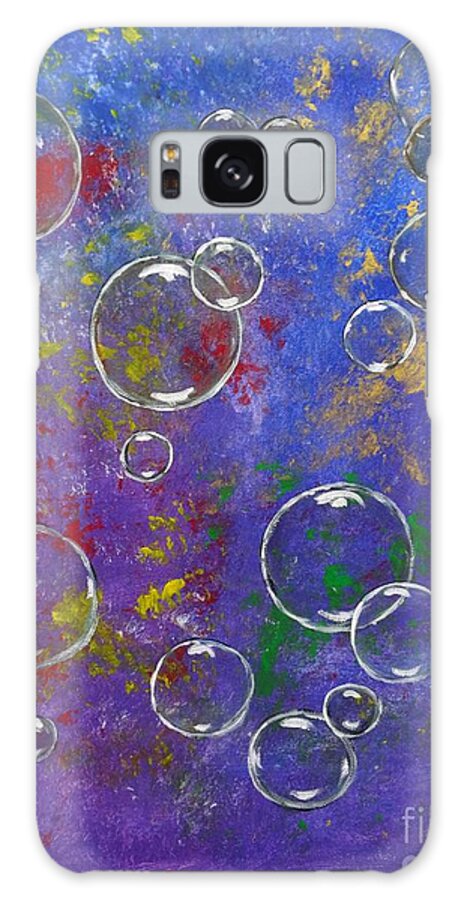 Abstract Bubbles Galaxy S8 Case featuring the painting Graffiti Bubbles by Karen Jane Jones