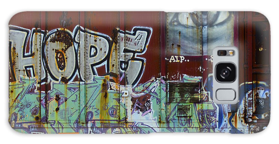 Riding The Rails Galaxy Case featuring the photograph Grafitti Art Riding The Rails 6 by Bob Christopher