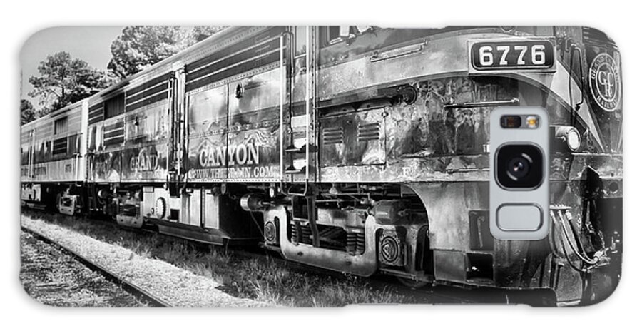 America Galaxy Case featuring the photograph Grand Canyon Railway in Arizona USA - Black and White by Gregory Ballos