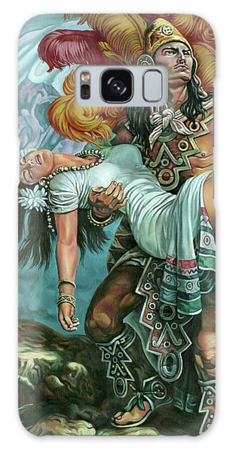 Indian Galaxy Case featuring the painting Grandeza Azteca by Daniel Ayala