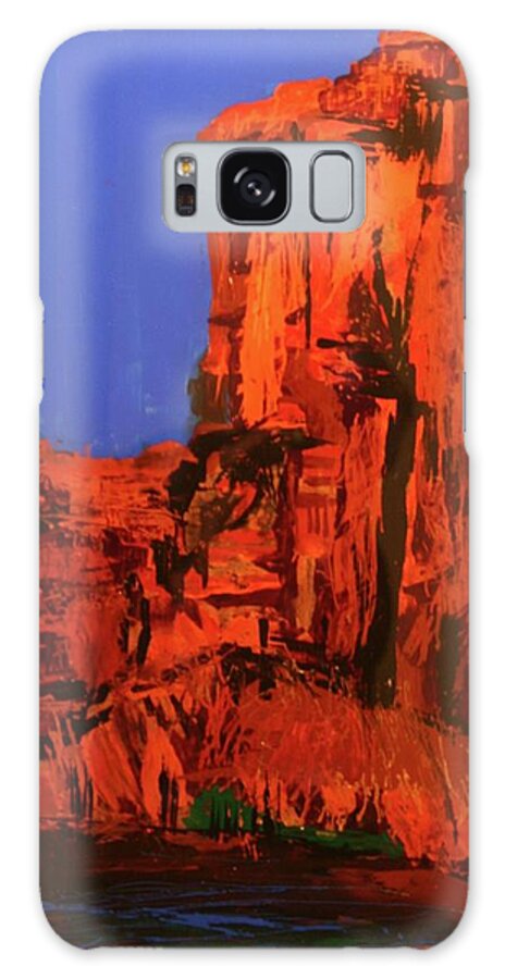 Red Rocks Galaxy Case featuring the painting Grandstaff Shadows by Marilyn Quigley