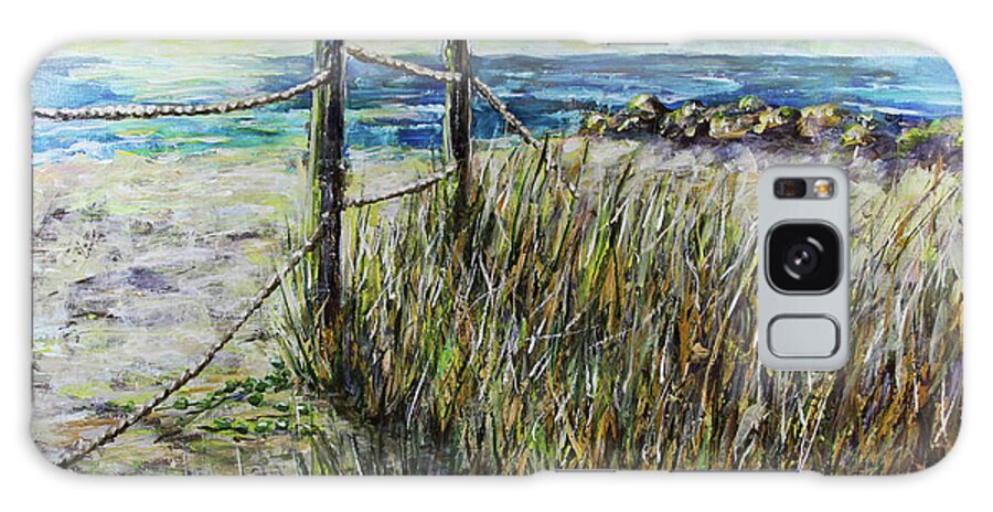 Grass Galaxy S8 Case featuring the painting Grassy Beach Post Morning 1 by Janis Lee Colon
