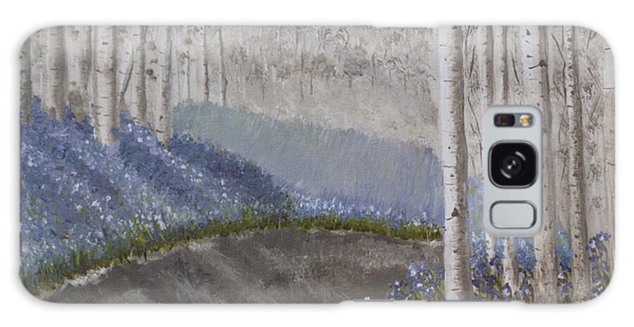 Grayscale Galaxy Case featuring the painting Grayscale Bluebells by Stephen Krieger