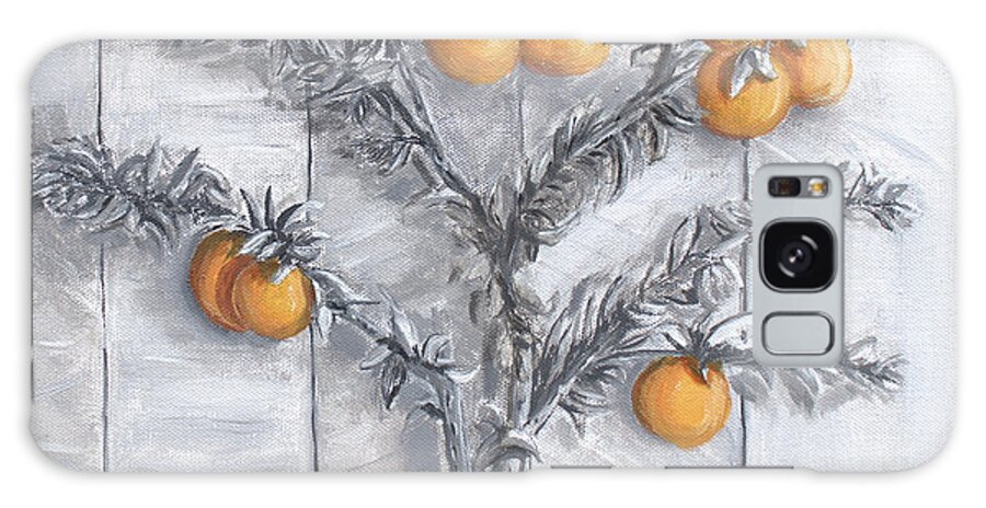 Oranges Galaxy Case featuring the painting Grayscale Oranges by Stephen Krieger