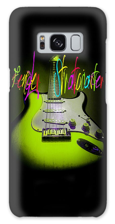 Guitar Galaxy Case featuring the digital art Green Stratocaster Guitar by Guitarwacky Fine Art