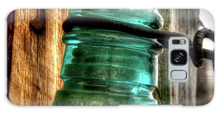 Glass Insulator Galaxy Case featuring the photograph Green Glass Insulator by Mark Valentine