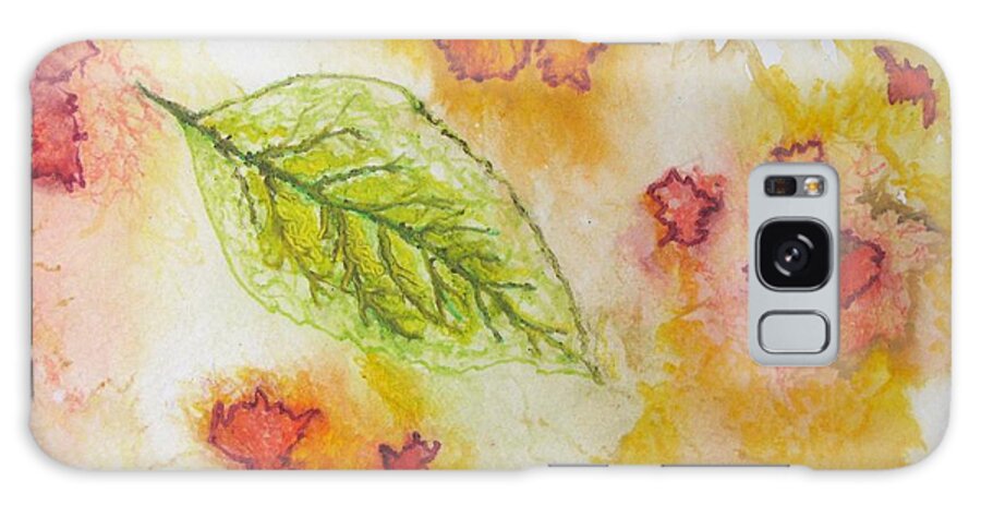 Nature Galaxy Case featuring the painting Green Leaf of Fall by Patricia Arroyo