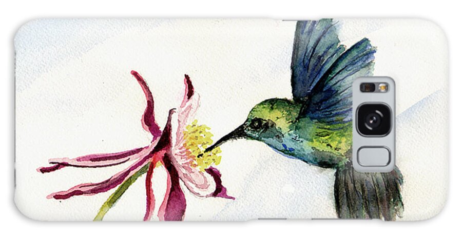 Bird Galaxy Case featuring the painting Green Violet-Ear Hummingbird by Sam Sidders