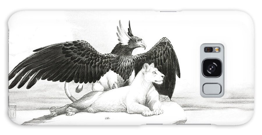 Griffin Galaxy Case featuring the painting Griffin and Lioness by Melissa A Benson