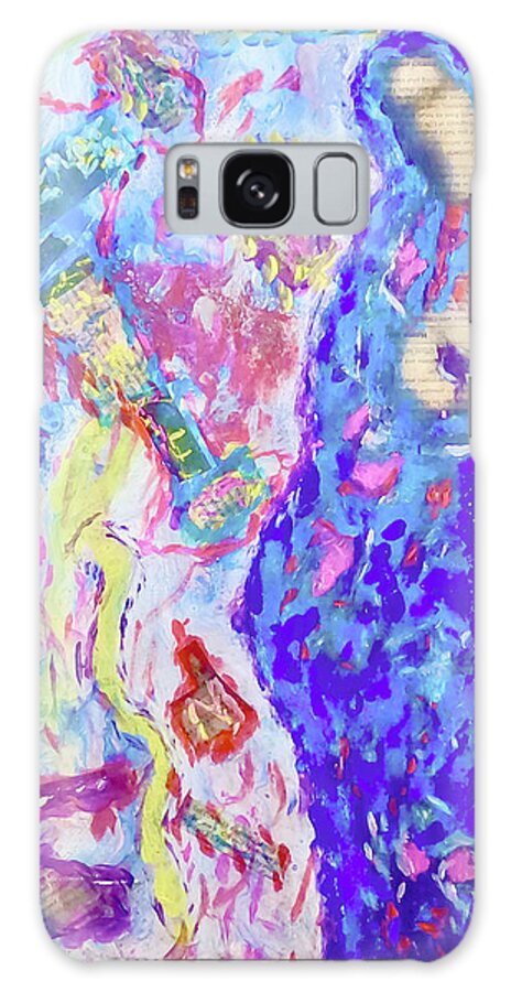Guadeloupe Paintings Galaxy Case featuring the painting In COVID Darkness Guadeloupe Comes to me Whispering Words of Wisdom Stay at Home Stay at Home by Bencasso Barnesquiat