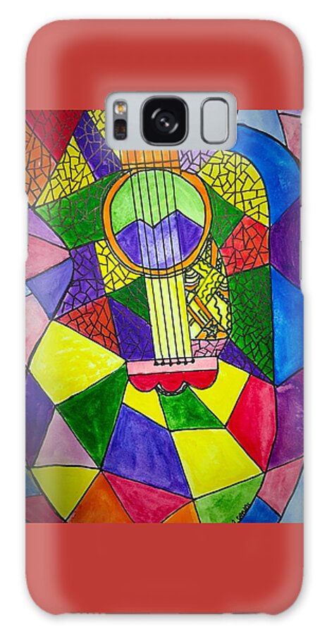 Guitar Galaxy S8 Case featuring the painting Guitar abstract by Anne Sands