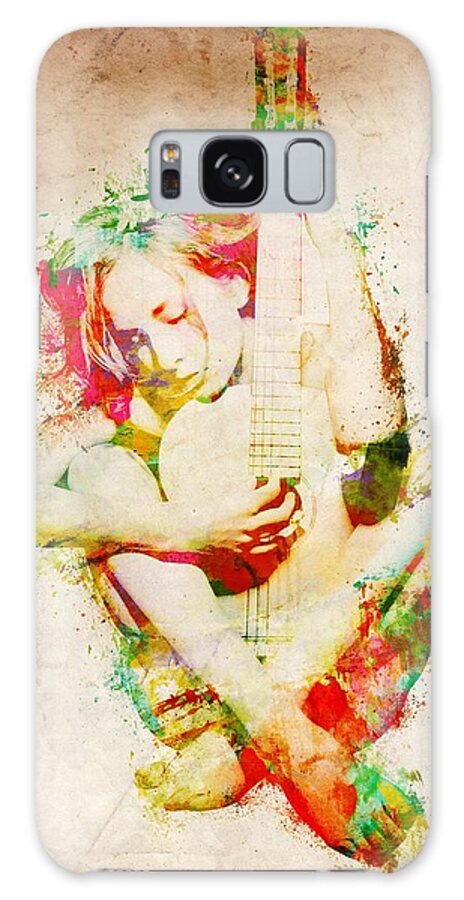 Guitar Galaxy Case featuring the digital art Guitar Lovers Embrace by Nikki Smith