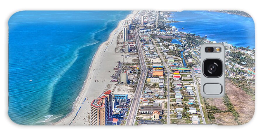 Gulf Shores Galaxy Case featuring the photograph Gulf Shores Beach Looking W by Gulf Coast Aerials -