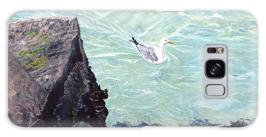 Seagull Galaxy Case featuring the painting Gull in shallows of Barnegat Inlet by Barbara Barber