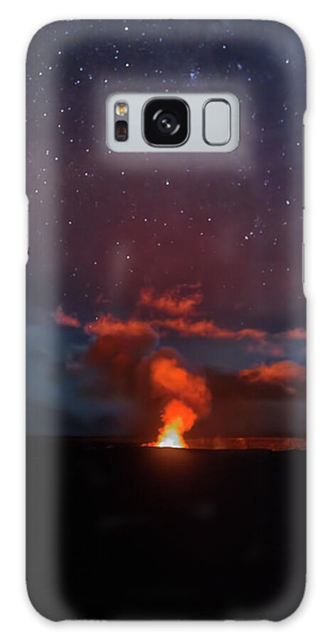 Halemaumau Crater Galaxy Case featuring the photograph Halemaumau Crater at Night by Susan Rissi Tregoning