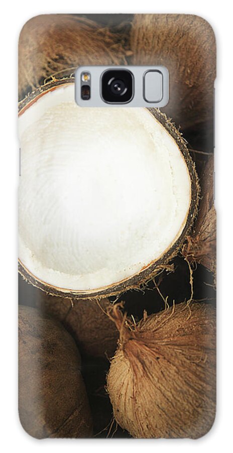 Arrange Galaxy Case featuring the photograph Half Coconut by Brandon Tabiolo - Printscapes