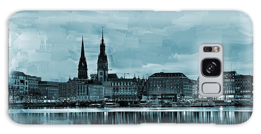 Landscapes Galaxy Case featuring the painting Hamburg Germany Skyline by Gull G
