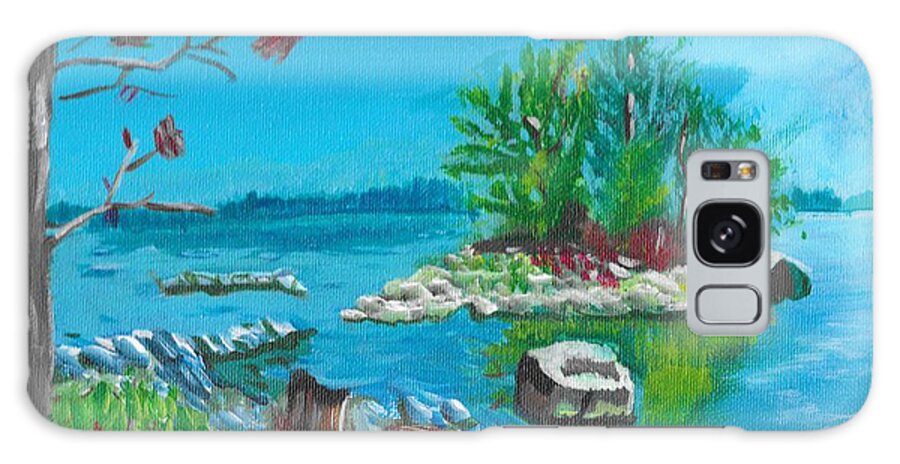 Landscape Galaxy Case featuring the painting Hamilton inner bay by David Bigelow