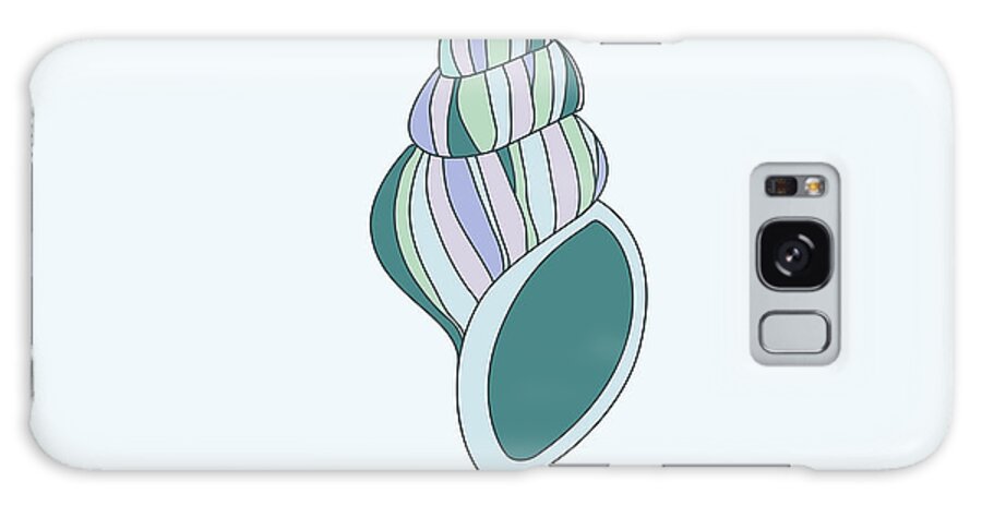 Shell Galaxy Case featuring the photograph Hand drawn shell in turquoise by Jane Rix