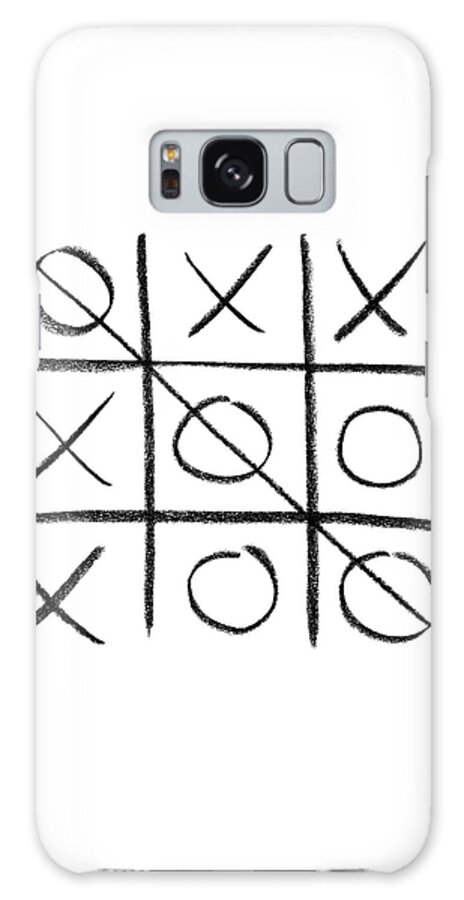 Noughts And Crosses Galaxy Case featuring the photograph Hand-drawn tic-tac-toe game by GoodMood Art