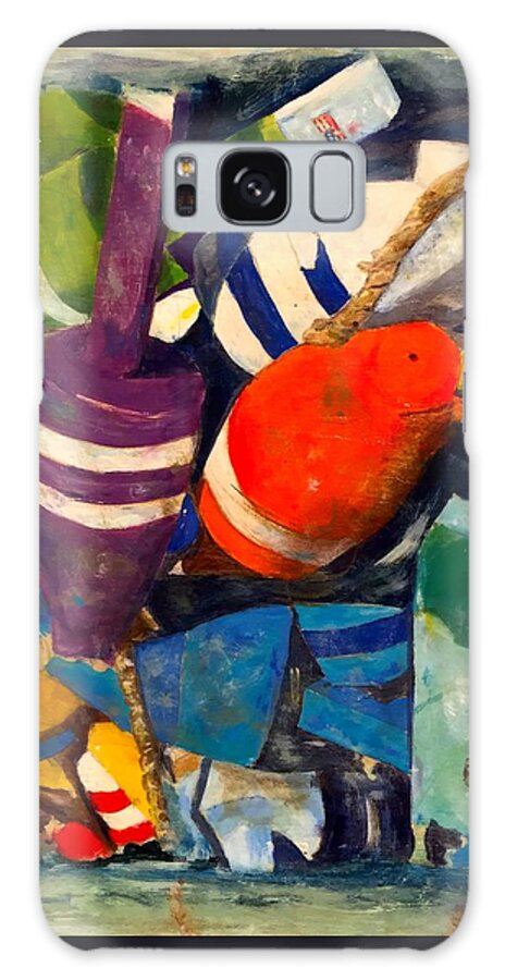 Marina Galaxy S8 Case featuring the painting Hangin With The Buoys by Beth Saffer