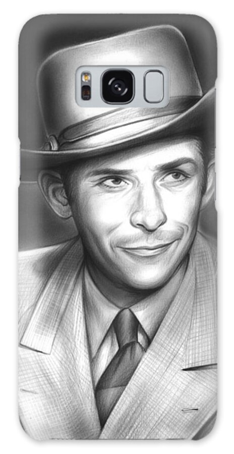 Hank Williams Galaxy Case featuring the drawing Hank Williams by Greg Joens