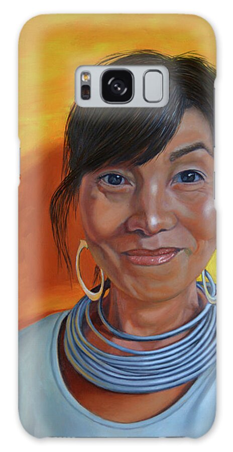 Smiling Face Galaxy Case featuring the painting Happiness comes from within by Thu Nguyen