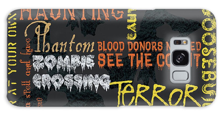 Halloween Galaxy Case featuring the painting Happy Haunting Typography by Debbie DeWitt
