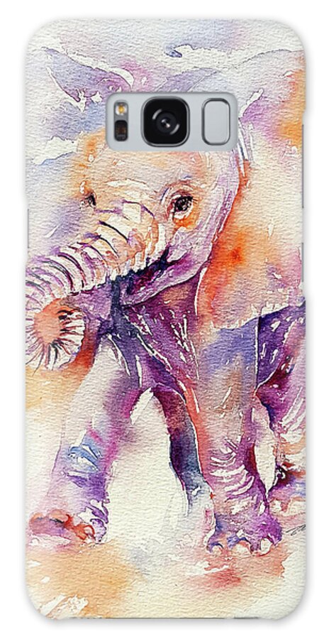 Happy Galaxy S8 Case featuring the painting Happy Holly Baby Elephant by Arti Chauhan