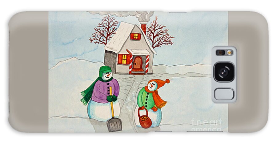 Home Galaxy Case featuring the painting Happy Winter Home by Norma Appleton