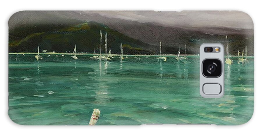 Hanalei Galaxy S8 Case featuring the painting Harbor View by Laura Toth