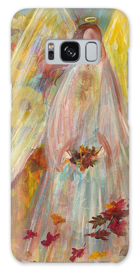 Harvest Autumn Angel Galaxy Case featuring the painting Harvest Autumn Angel by Robin Pedrero