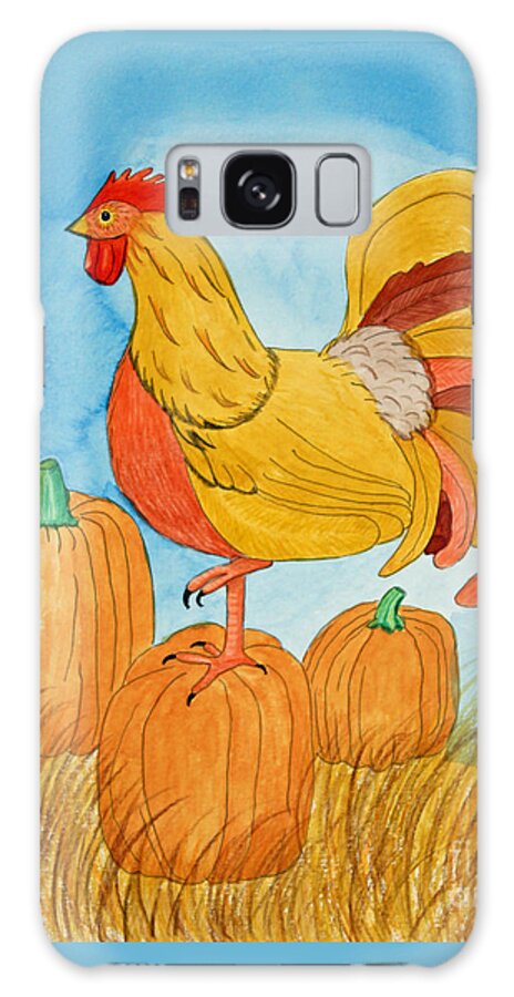Harvest Galaxy Case featuring the painting Harvest Rooster by Norma Appleton