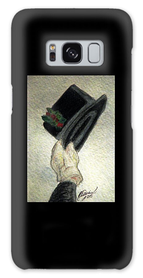 Top Hats Galaxy Case featuring the painting Hats Off To The Holidays by Angela Davies