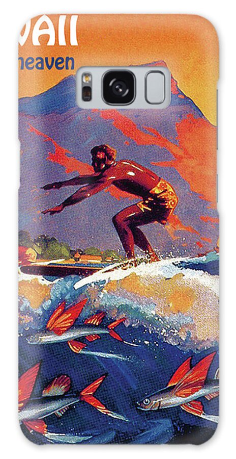 Hawaii Galaxy Case featuring the painting Hawaii, tropic heaven for surfers by Long Shot