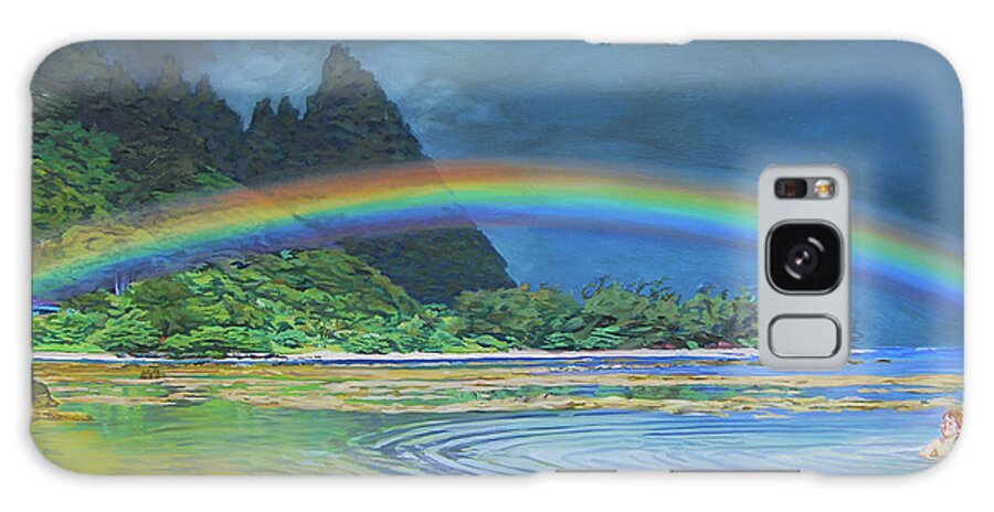 Rainbow Galaxy Case featuring the painting Hawaiian Rainbow by Tommy Midyette