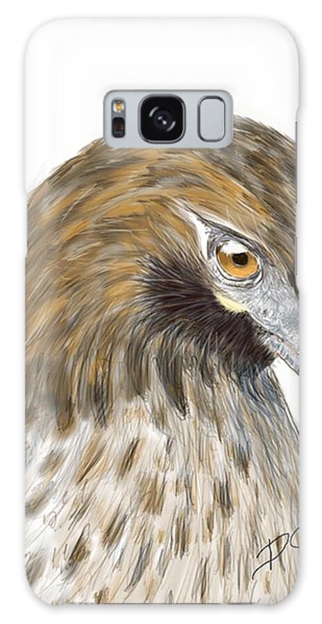 Hawk Galaxy Case featuring the digital art Hawk study by Darren Cannell