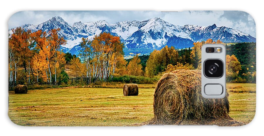 Hay Galaxy Case featuring the photograph Hay Bales in the Mountain Valley by David Soldano