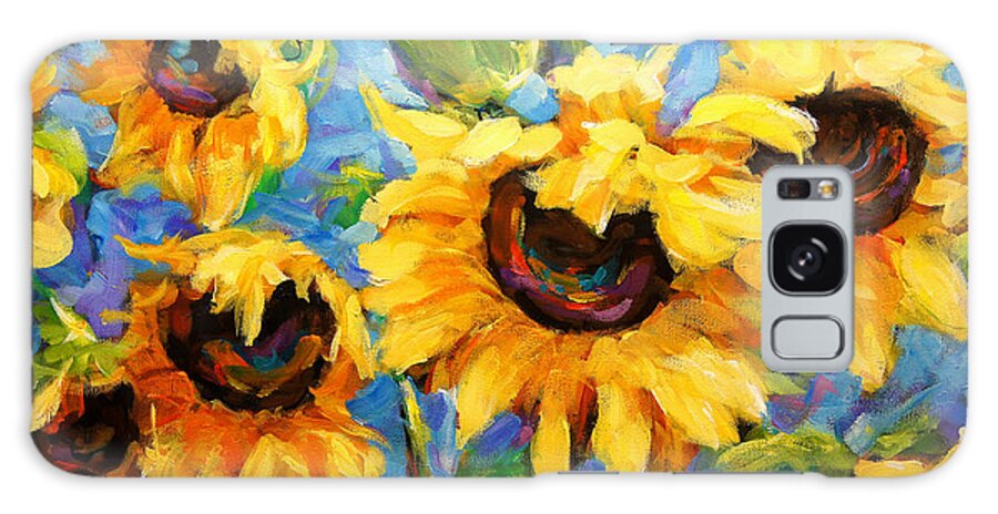 Floral Scene Montreal Galaxy Case featuring the painting Healing light of Sunflowers by Richard T Pranke