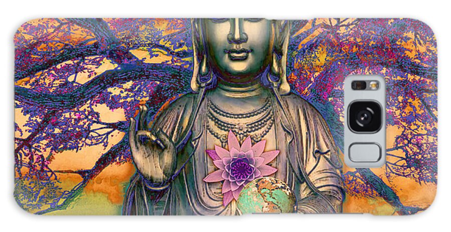 Kwan Yin Galaxy Case featuring the mixed media Healing Nature by Christopher Beikmann