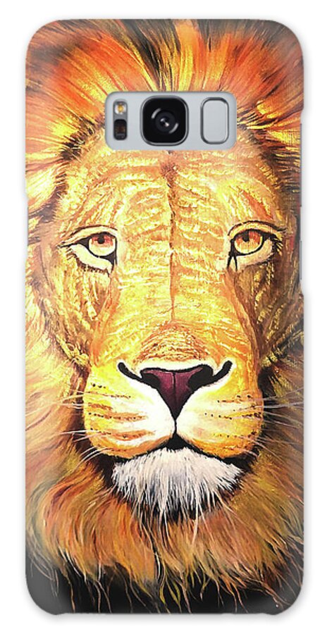 Lion Full Color Galaxy Case featuring the painting Heart of a Lion FullColor by Femme Blaicasso